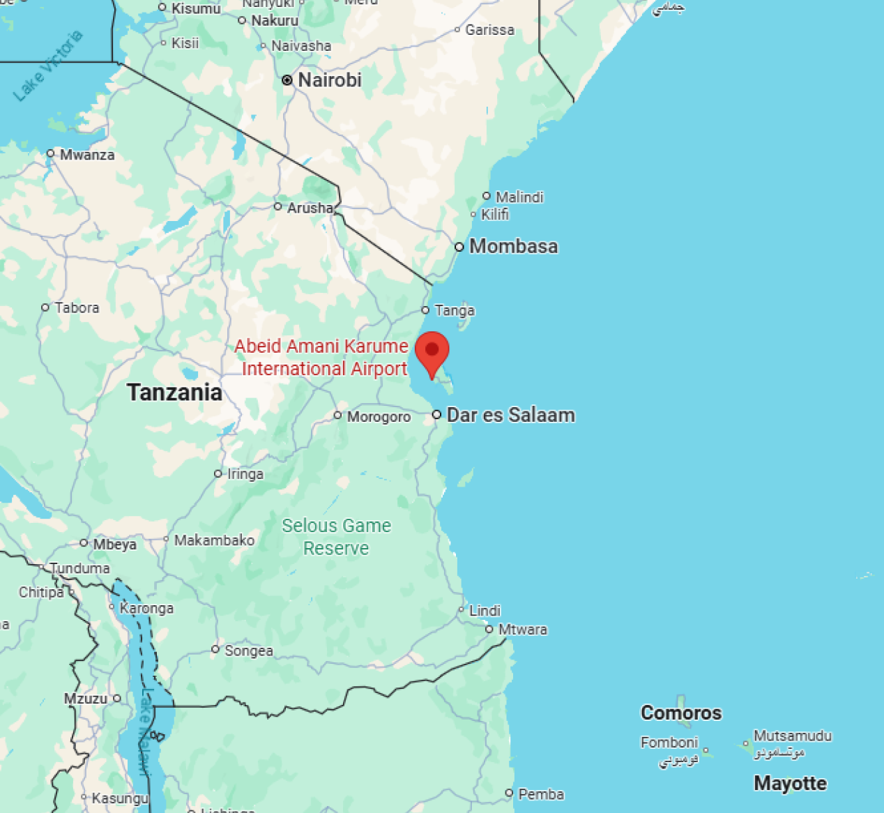 Connecting Airports Map