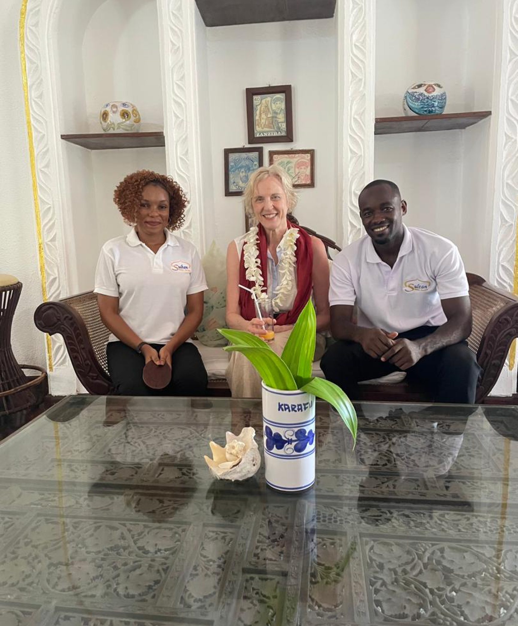 Hotel guest and staff